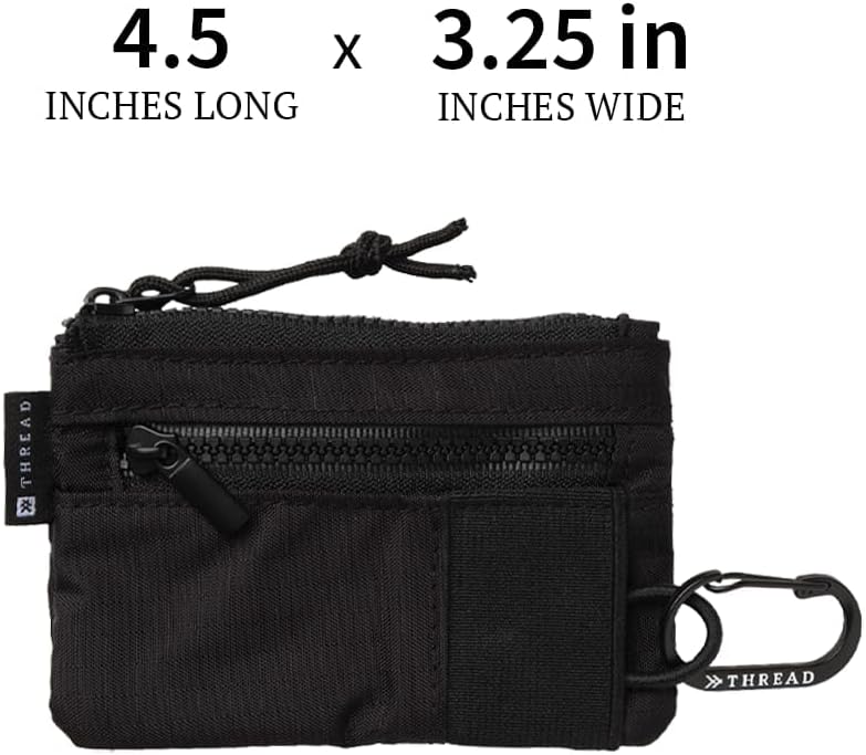 Thread Wallets Pouch Wallet – Compact Zip Wallet with Clear ID Window, Coin & Card Pockets, and Key Stash – Lightweight Rip-Stop Travel Wallet for Men & Women (Wilson) - Image 5